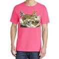 thumbnail image 2 of Wild Bobby, Wild Forest Spotted Cheetah Family, Animal Lover, Garment-Dyed Washed Look Short Sleeve T-Shirt, Neon Pink, 2XL, 2 of 3