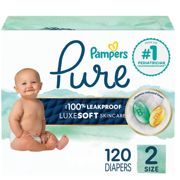 Pañales para Bebé Pampers Pure Protection Talla 2, 120 Unidades