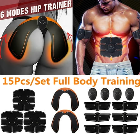15PCS/Set ABS Stimulator, Hip Trainer Buttocks Lift Up Abdominal Muscle Trainer Muscle Stimulation Smart Body Building Fitness Ab Core Toners