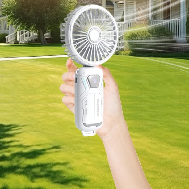 Ventilador portátil de mano, ventilador de mesa compacto de 5 velocidades, pantalla Digital, ventilador de refrigeración Personal para viajes, hogar,