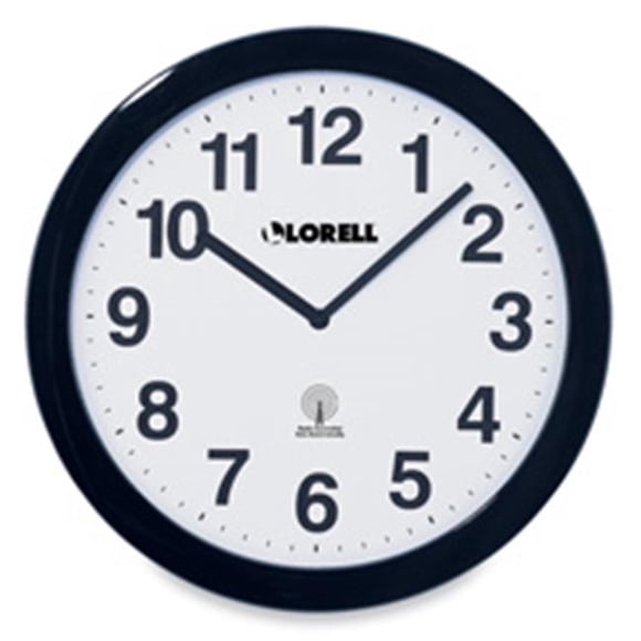 Wall Clock - 12 Po.- Chiffres Arabes - Cadran Blanc-Monture Noire