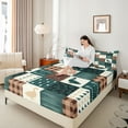 thumbnail image 5 of Homewish Jungle Wildlife Duck Twin Sheet Sets, Western Rustic Hunting Twin Fitted Sheet, Vintage Tribal Patchwork Flat Sheet, Luxury Bedroom Decor, 3-Piece, 5 of 8