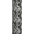 thumbnail image 2 of HR White Grey Black Modern Contemporary Abstract Area Rugs Marble Pattern, 2' x 7' Runner, 2 of 5