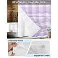 thumbnail image 3 of No Hook Cloth Fabric Shower Curtain with Snap in Liner, Purple Stripe Waterproof Shower Curtains Set with See Through Top Window, Abstract Art Modern Vertical Striped Bath Curtains Shower 36"x72", 3 of 6
