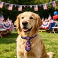 thumbnail image 5 of Chmadoxn Independence Day Pet Tie for Dogs and Cats, 4th of July Patriotic Stars and Stripes Adjustable Necktie, Red White and Blue Memorial Day Holiday Grooming Accessory, 5 of 6