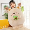 thumbnail image 5 of Cat Plush Toy Face Kitten Doll Hold Avocado Plushie Soft Pillow Sofa Ornament Lovely Stuffed Animal Doll Plush Pillow Baby Appease Toy Christmas Gift, 5 of 8