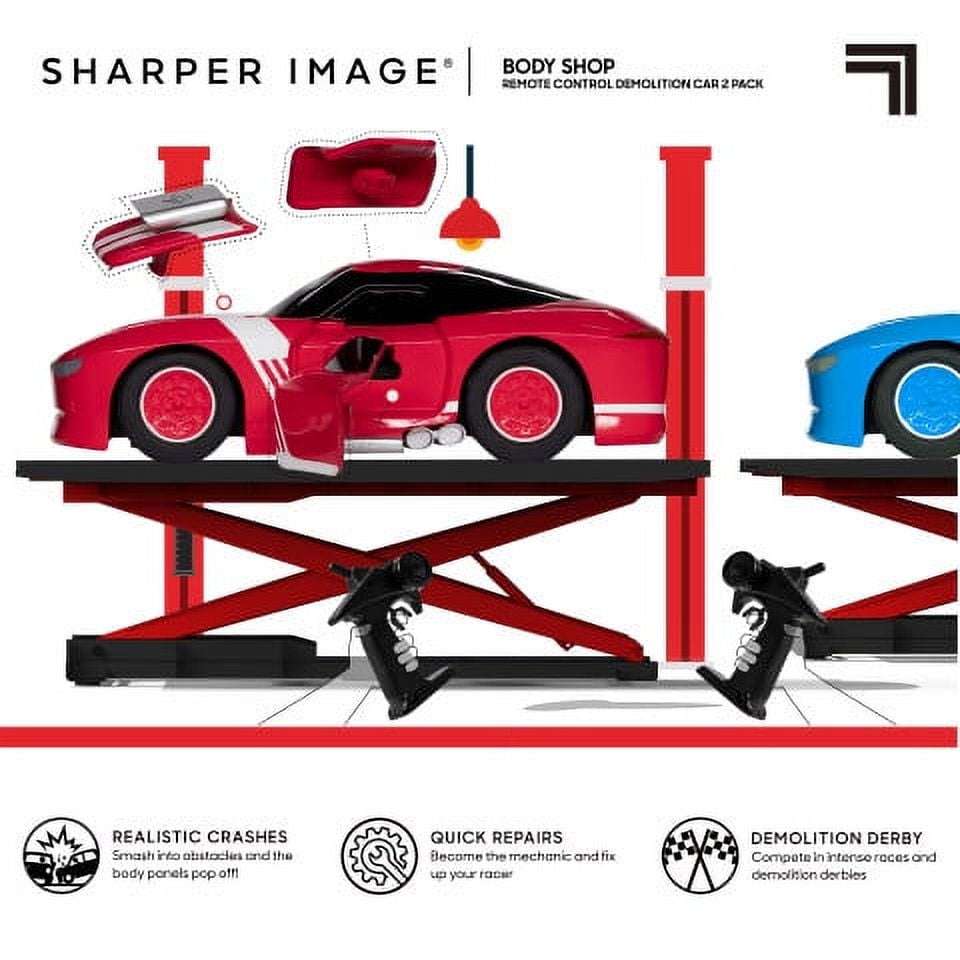 Sharper Image® Body Shop Remote Control Demolition Car for Children, 2 Pack - Blue/Red