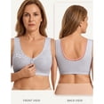thumbnail image 4 of Lounge Bra for Women JIANLAI Wireless Bra Full Coverage Lace Tshirt Everyday Bra Light Ashy, 4 of 5