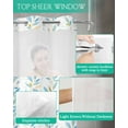thumbnail image 4 of No Hook Shower Curtain with Snap in Liner, Abstract Plant Leaves Lines Texture Hotel Shower Curtains for Bathroom, Washable Shower Curtain Liner Set with Mesh Top Window, 36"x78", 4 of 6