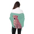 thumbnail image 4 of FORMRS Womens Scarf Winter Soft Long Big Warm Shawls Wrap Tassel Scarves, Big Pink Cheetah, 4 of 9