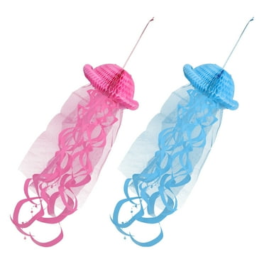 Assorted Color Jellyfish Paper Lantern for Decoration Lightweight Design 2Pcs