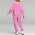 thumbnail image 5 of Cotton Tracksuits Womens Two Piece Outfits Sweat Set Fall Winter Oversized Sweatshirts and Jogger Pants Sportswear (M, Pink), 5 of 5