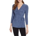 thumbnail image 1 of Blusa Pullover Anne Klein Robin's Egg para Mujer Azul XS, 1 of 2