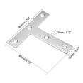 thumbnail image 3 of Uxcell Flat T Shape Repair Mending Plate 80mmx80mm Stainless steel Support Brace 10Pcs, 3 of 6