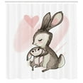 thumbnail image 3 of Ambesonne Mothers Day Shower Curtain, Bunny with His Mom, 69"Wx70"L, Pale Pink Eggshell, 3 of 3