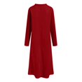 thumbnail image 4 of zaveiop Women's Long Sleeve V-Neck Loose Plain Maxi Dresses Casual Long Dresses with Pockets (Red, XXL), 4 of 7