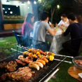 thumbnail image 4 of Brochetas para barbacoa de acero inoxidable, palitos de kebab planos y retorcidos, 35 cm, 4 of 6