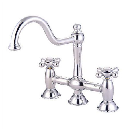 Kingston Brass Ks378.Ax Restoration 1.8 GPM Widespread Bridge Kitchen Faucet - Brass