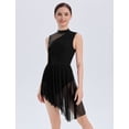 thumbnail image 4 of IDOPIP Lyrical Dance Dress for Women Contemporary Dance Costumes ﻿Solid Mesh Asymmetric Flowy Tulle Skirt for Competition S Black, 4 of 10