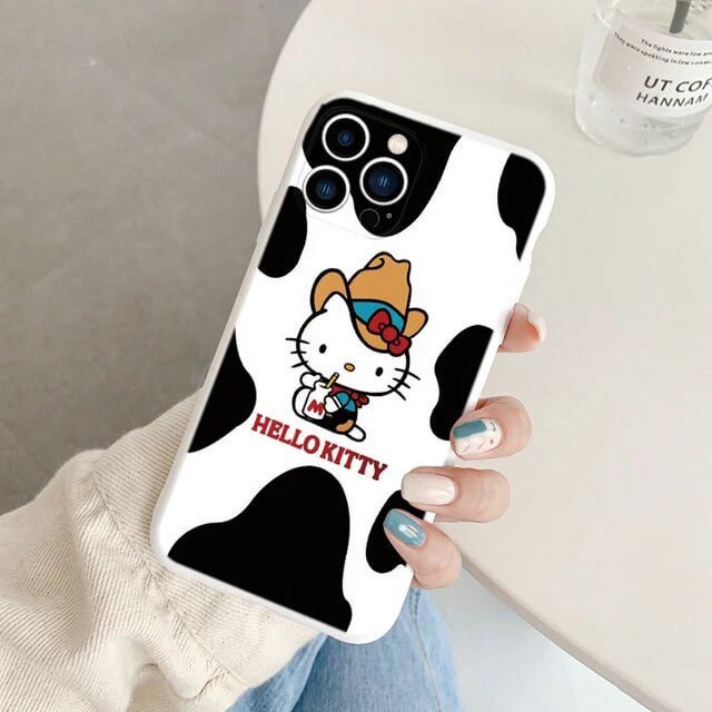 Phone Case for For Apple iphone 13 Pro Max 13Mini Girls Anti-drop Cartoon Cinnamoroll Kuromi Hello Kitty Silicone Printed Cover ZR
