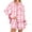 Pink-A, variant on Uaswgudfs Women's Printed Long Sleeve Striped Bowknot Pajama Set, Comfortable Sleepwear Button Front & Elastic Waist Shorts