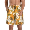 thumbnail image 2 of Uemuo White Floral and Butterflies Pattern Men's Swim Trunks Hawaiian Beach Bathing Suit Swimsuits Beach Quick-Dry Shorts with Pockets-3X-Large, 2 of 9