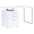 thumbnail image 2 of White Contemporary Desk - Metal & Wood Materials - In Work Environments - Durable Workspace, 2 of 6