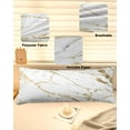 thumbnail image 2 of White Gold Abstract Body Pillow Cover 20 x 60 Inch Decorative Pillow Cover Modern Marble Geometric Lumbar Pillowcase Seasonal Rectangle Cushion Case for Couch Sofa Bed Living Room, 2 of 7