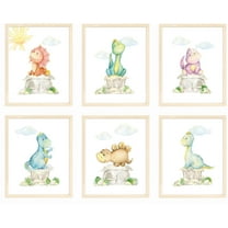 Nistio® Dinosaur Nursery Wall Prints, Play Room Decoration For Boy, Nursery Wall Art, Nursery Room Decor, Dinosaur Room Decor For Boys, Unframed, Set of 6 Prints, 8x10