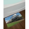 thumbnail image 2 of Steam Engine Bath Mat, Vintage Locomotive in Countryside Scenery Green Grass Puff Train Picture, Non-Slip Plush Mat Bathroom Kitchen Laundry Room Decor, 29.5 X 17.5 Inches, Blue Green Black, Ambesonne, 2 of 2