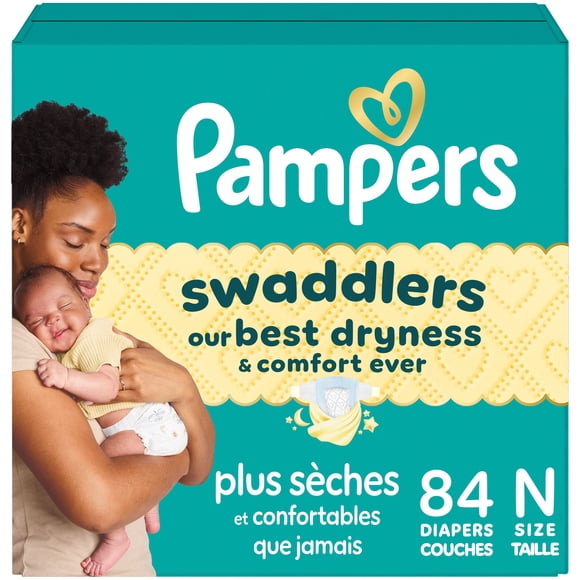 Pampers Swaddlers Diapers, Size 0 (up to 10 lbs), Absorbent, Keeps Baby Dry and Comfortable, Skin Safe Disposable Baby Diaper
