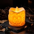 thumbnail image 5 of Fmbmuo Warm Light Halloween-Themed Flameless Led Candles , Orange Outdoor Thanksgiving Indoor Ornament , For Home Party Holiday Desktop Decor, 5 of 8