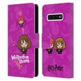 thumbnail image 1 of Head Case Designs Officially Licensed Harry Potter Deathly Hallows I Hermione Ron Spell Leather Book Wallet Case Cover Compatible with Samsung Galaxy S10, 1 of 6