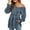 Light Blue, variant on Giftesty Women's Casual Long Sleeve V-Neck Printing Puff Long Sleeve Tunic Top