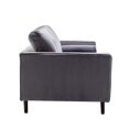 thumbnail image 4 of Alexent 84.6" Mid-Century Wood/Velvet Square Arm Loveseat in Gray, 4 of 8