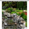 thumbnail image 4 of Garden Landscape Shower Curtain – Colorful Floral Spring Summer Nature Plants Scenery – Country Flower Rustic Bathroom Decor Set – Polyester Fabric Curtains with Hooks (70"x70) – Bring the Outdoor, 4 of 6