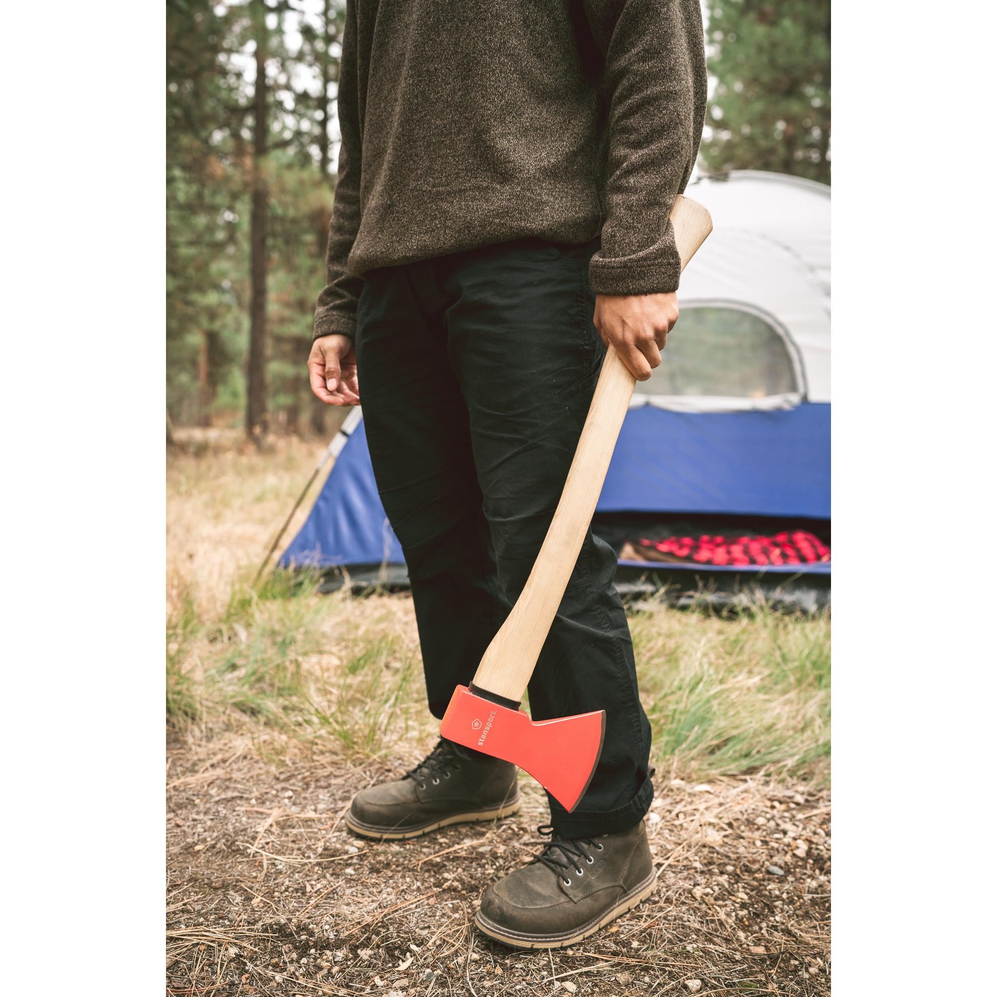 Stansport Camp Axe with Carbon Steel Head - Medium Handle