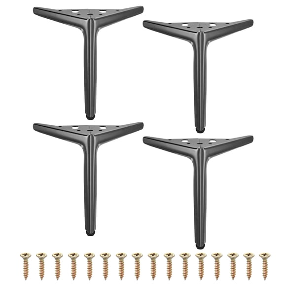 Uxcell 4Pcs Metal Furniture Legs, 7" Triangle Replacement Couch Dresser Legs Furniture Feet for Bed Table Cabinet Sofa(Matte Black)