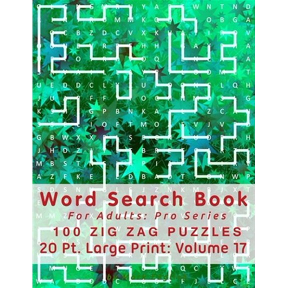 Pre-Owned Word Search Book For Adults: Pro Series, 100 Zig Zag Puzzles, 20 Pt. Large Print, Vol. 17