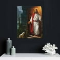 thumbnail image 4 of Nawypu Jesus Christ Knocking at The Door Canvas Wall Art Print Poster Picture Modern Office Home Room Decor, 4 of 4