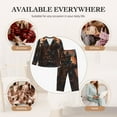thumbnail image 7 of Lsque Steampunk Cowboy Cat Pattern Long Sleeve Pajama Set for Women - Soft 2-Piece Sleepwear and Loungewear Set with Pockets, Comfy Nightwear-Small, 7 of 7