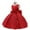 Deep Red, variant on Sleeveless Flower Girl Dress Elegant Lace Tulle Formal Party Gown with Bow and Floral Appliques for Kids Children