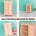 thumbnail image 6 of Zeiwohndc Decorative Wood Furniture Miniature Wardrobe 1/12 Scale Doll House Accessories, 6 of 9