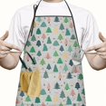 thumbnail image 2 of Gray Christmas Tree Pattern Apron-Garden Aprons for Women with Pockets-Cotton Linen Waterproof Kitchen Cooking Gardening Aprons Adjustable for Kitchen,Cooking,BBQ and Salon 33"x27", 2 of 7