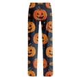 thumbnail image 5 of Halloween Pajama Pants for Women, Cute Neon Ghost & Pumpkin Graphic Lounge Bottoms with Adjustable Drawstring Waist, Soft Breathable Sleep Trousers, 1 Pair Yellow L, 5 of 5