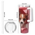 thumbnail image 4 of Daiia Puppy Peeking Through Pink Printed 40 oz Tumbler with Handle,Ice Bully Insulated Tumbler 2 in 1 Lid Insulated Water Bottle Stainless Steel Travel Coffee Mug, 4 of 8