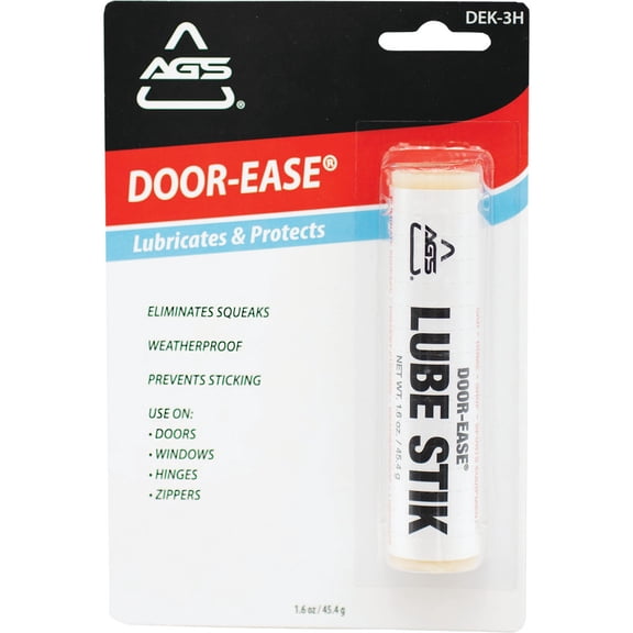 AGS Door-Ease Stick Lubricant - Universal Lubricant - 1.6 oz, White, Each