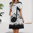 thumbnail image 2 of Music Note Dress Summer Street Style Dresses Female Short Sleeve Printed Sundress, 2 of 7