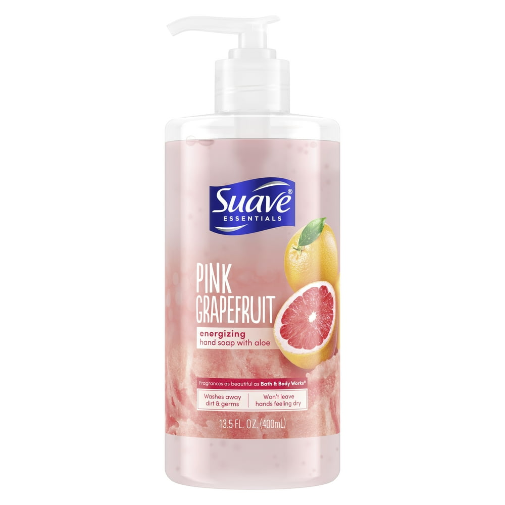 Suave Essentials Energizing Liquid Hand Soap Pink Grapefruit, 13.5 oz