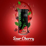 Green Sour Cherry- No added Sugar, 10% Real Sour Cherry Juice, 20 Calories per can, Naturally Sweetened with 100% Stevia Leaf Extract, Carbonated Soda, 11.15 Fl Oz each can - Pack of 6